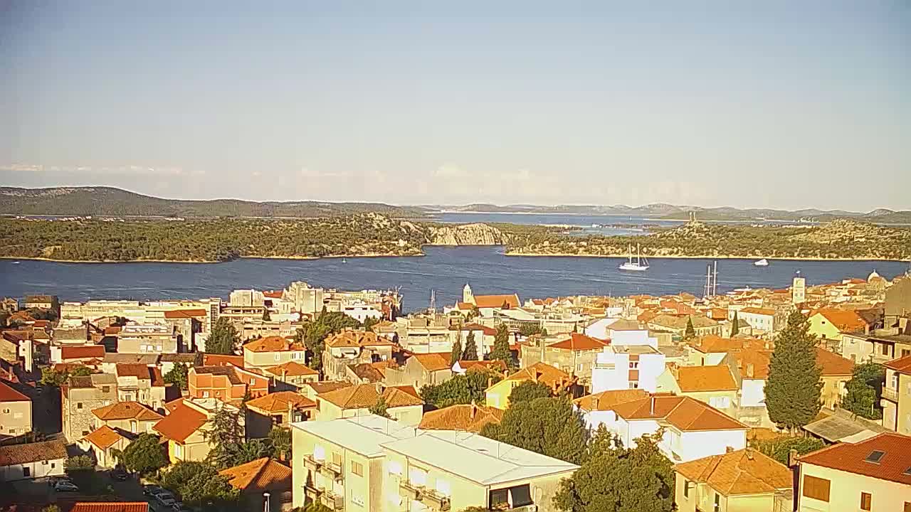 Šibenik City & Adriatic Dalmatia Coast Skyline Live Cam - Sibenik, Šibenik-Knin, Croatia
