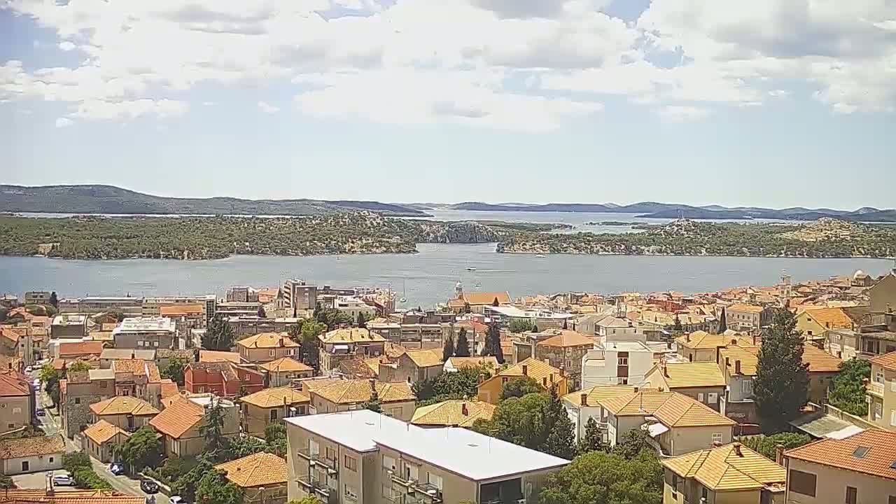Šibenik City & Adriatic Dalmatia Coast Skyline Live Cam - Sibenik, Šibenik-Knin, Croatia