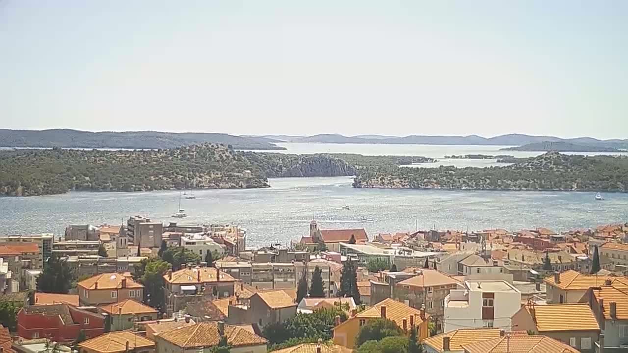 Šibenik City & Adriatic Dalmatia Coast Skyline Live Cam - Sibenik, Šibenik-Knin, Croatia