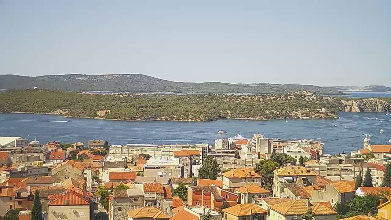 Šibenik City & Adriatic Dalmatia Coast Skyline Live Cam - Sibenik, Šibenik-Knin, Croatia