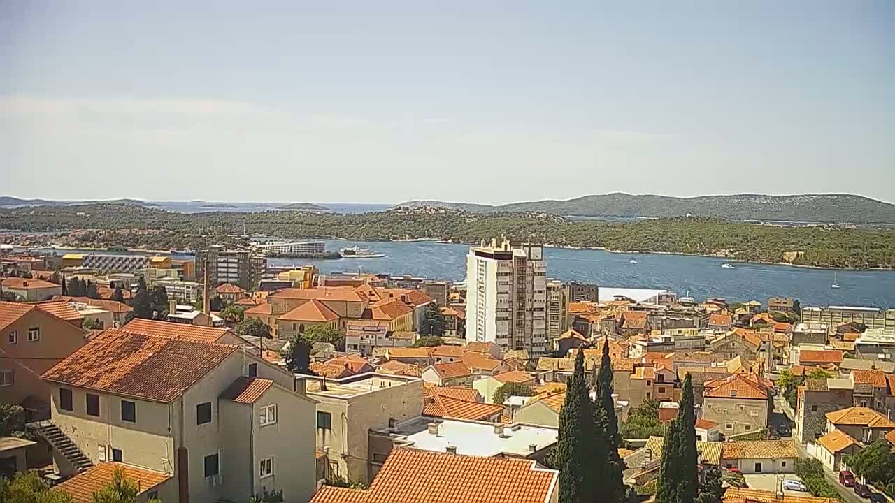 Šibenik City & Adriatic Dalmatia Coast Skyline Live Cam - Sibenik, Šibenik-Knin, Dalmatia, Croatia
