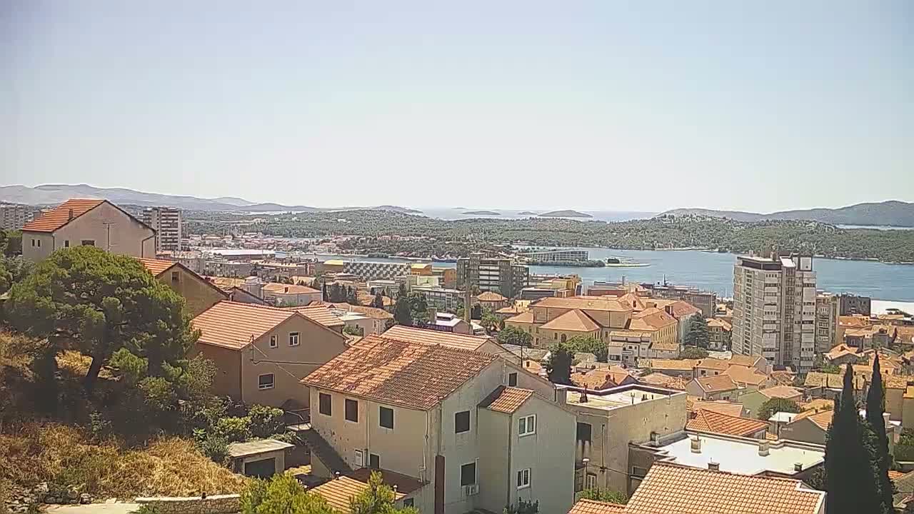Šibenik City & Adriatic Dalmatia Coast Skyline Live Cam - Sibenik, Šibenik-Knin, Dalmatia, Croatia