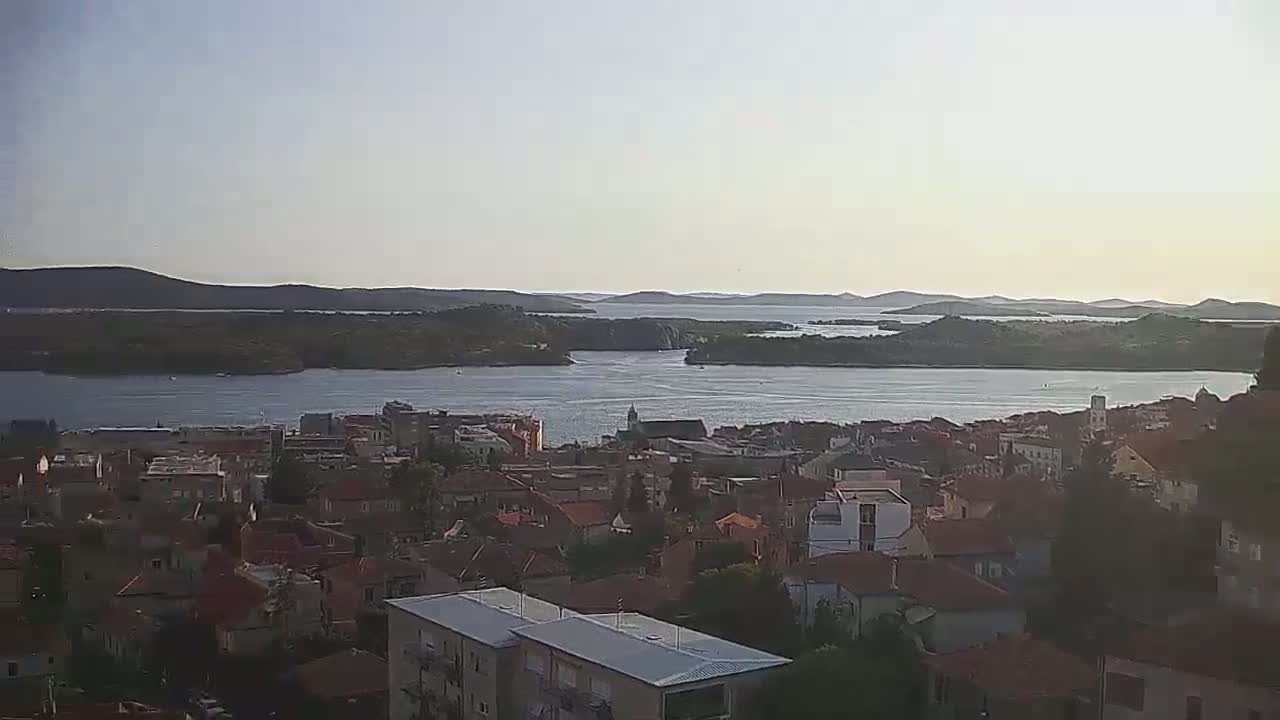 Šibenik City & Adriatic Dalmatia Coast Skyline Live Cam - Sibenik, Šibenik-Knin, Dalmatia, Croatia