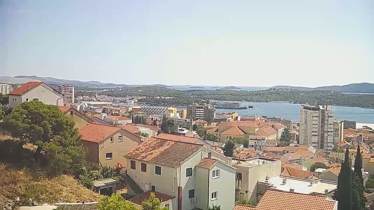 Šibenik City & Adriatic Dalmatia Coast Skyline Live Cam - Sibenik, Šibenik-Knin, Dalmatia, Croatia