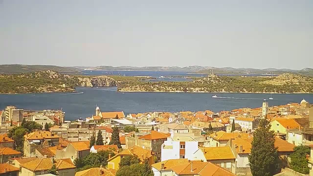 Šibenik City & Adriatic Dalmatia Coast Skyline Live Cam - Sibenik, Šibenik-Knin, Croatia