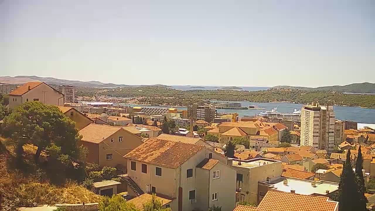 Šibenik City & Adriatic Dalmatia Coast Skyline Live Cam - Sibenik, Šibenik-Knin, Croatia