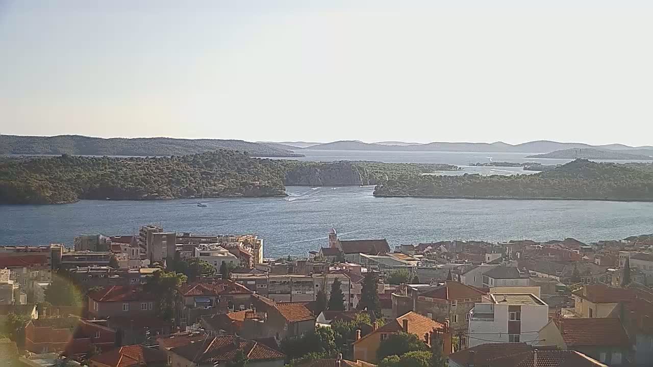 Šibenik City & Adriatic Dalmatia Coast Skyline Live Cam - Sibenik, Šibenik-Knin, Croatia