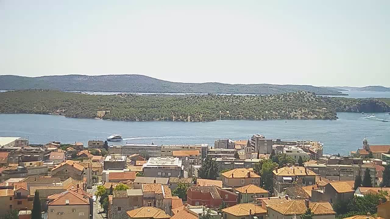 Šibenik City & Adriatic Dalmatia Coast Skyline Live Cam - Sibenik, Šibenik-Knin, Croatia