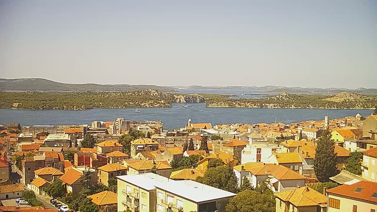 Šibenik City & Adriatic Dalmatia Coast Skyline Live Cam - Sibenik, Šibenik-Knin, Croatia