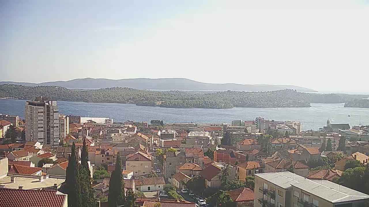 Šibenik City & Adriatic Dalmatia Coast Skyline Live Cam - Sibenik, Šibenik-Knin, Croatia