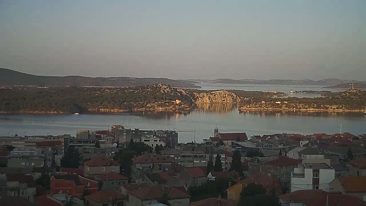 Šibenik City & Adriatic Dalmatia Coast Skyline Live Cam - Sibenik, Šibenik-Knin, Croatia