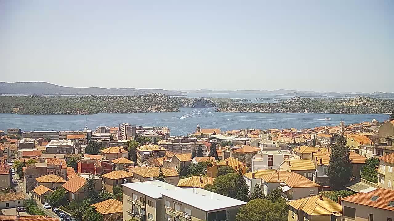 Šibenik City & Adriatic Dalmatia Coast Skyline Live Cam - Sibenik, Šibenik-Knin, Croatia