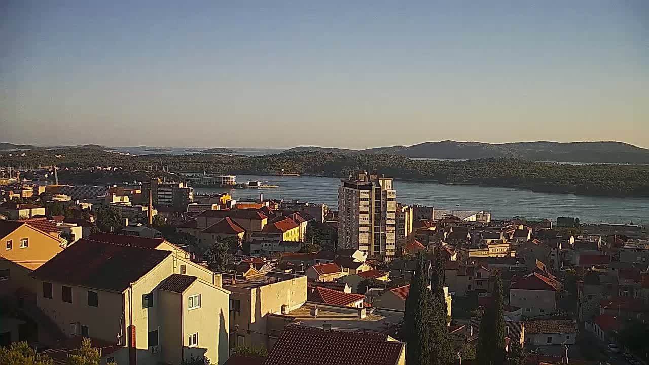 Šibenik City & Adriatic Dalmatia Coast Skyline Live Cam - Sibenik, Šibenik-Knin, Croatia
