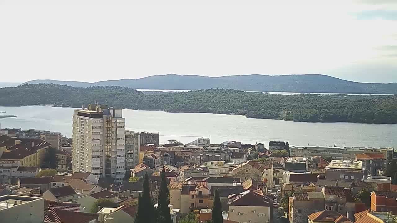Šibenik City & Adriatic Dalmatia Coast Skyline Live Cam - Sibenik, Šibenik-Knin, Dalmatia, Croatia