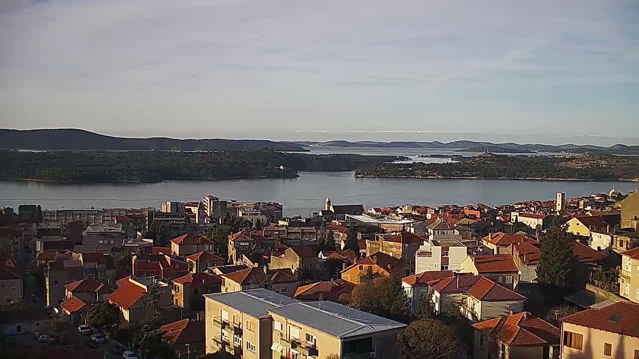 Šibenik City & Adriatic Dalmatia Coast Skyline Live Cam - Sibenik, Šibenik-Knin, Dalmatia, Croatia