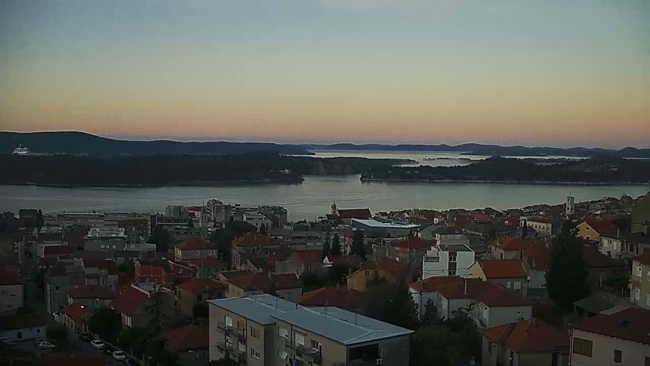 Šibenik City & Adriatic Dalmatia Coast Skyline Live Cam - Sibenik, Šibenik-Knin, Dalmatia, Croatia