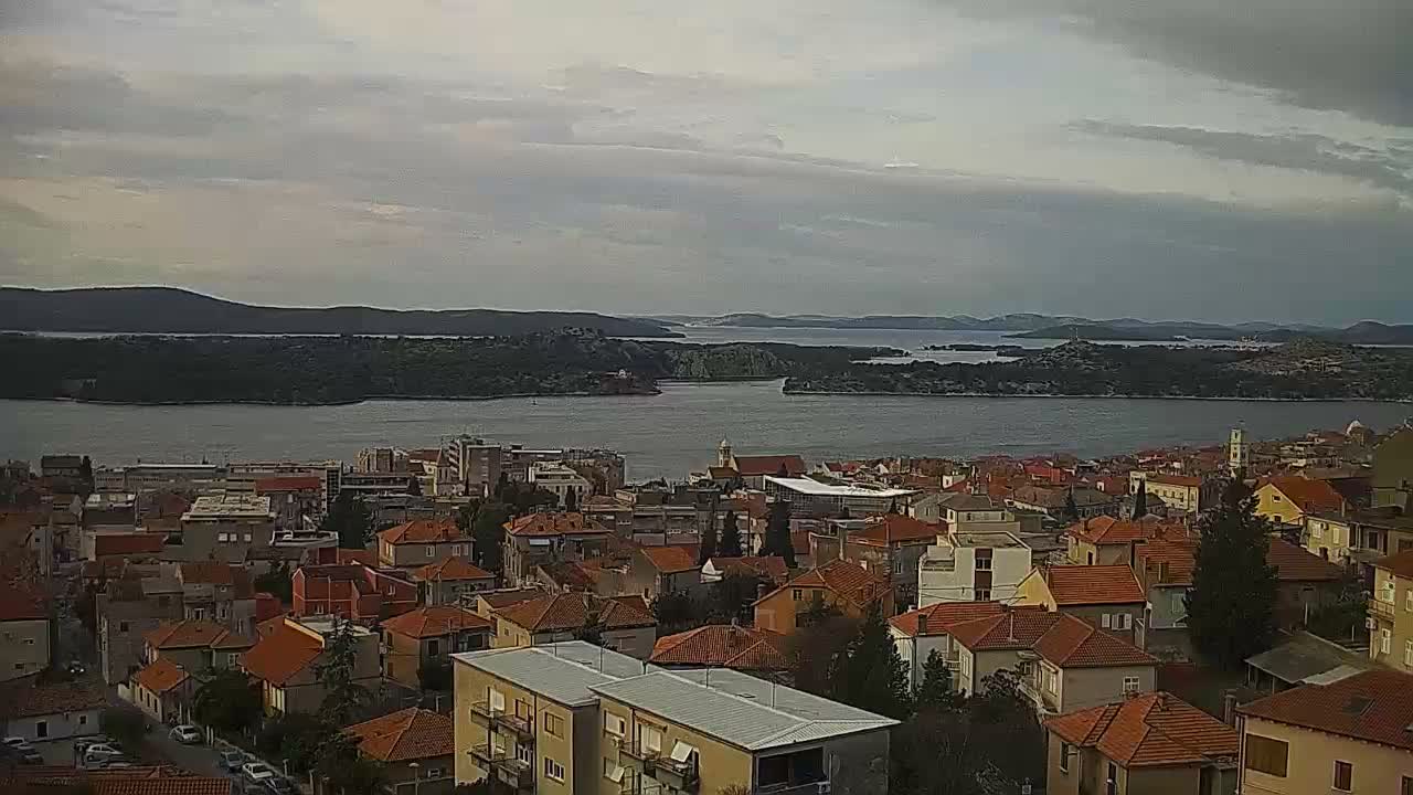 Šibenik City & Adriatic Dalmatia Coast Skyline Live Cam - Sibenik, Šibenik-Knin, Dalmatia, Croatia