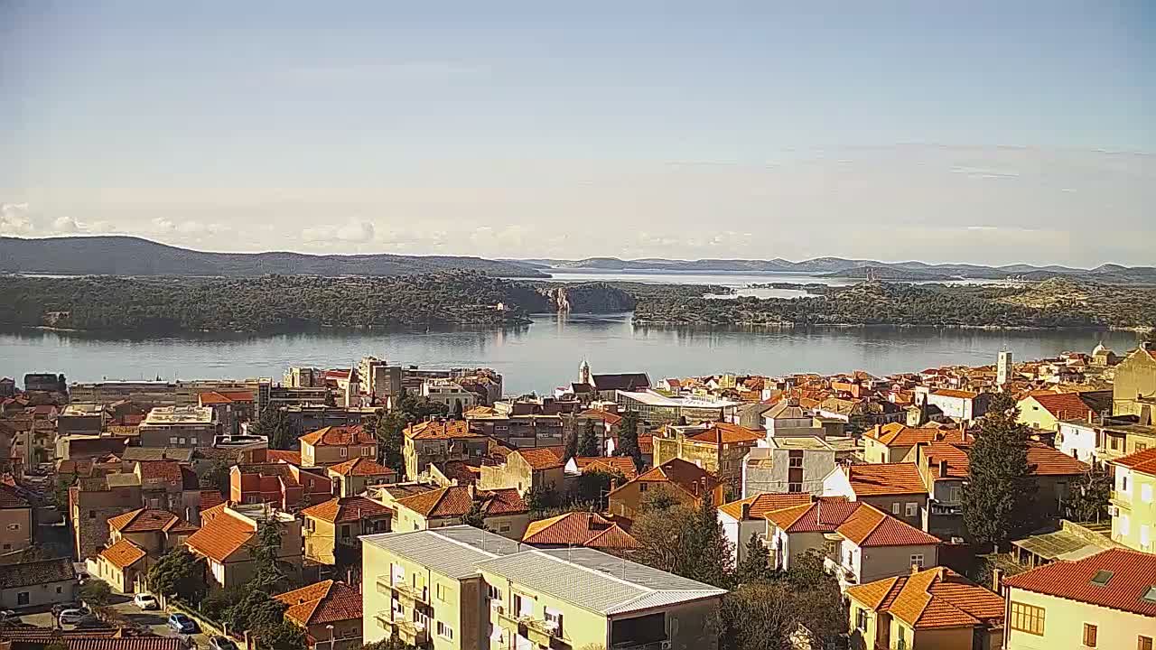 Šibenik City & Adriatic Dalmatia Coast Skyline Live Cam - Sibenik, Šibenik-Knin, Dalmatia, Croatia