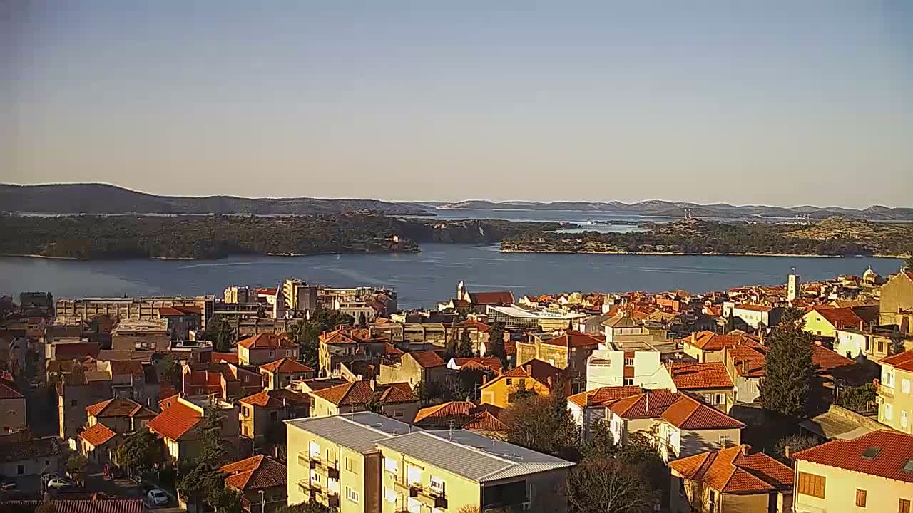 Šibenik City & Adriatic Dalmatia Coast Skyline Live Cam - Sibenik, Šibenik-Knin, Dalmatia, Croatia