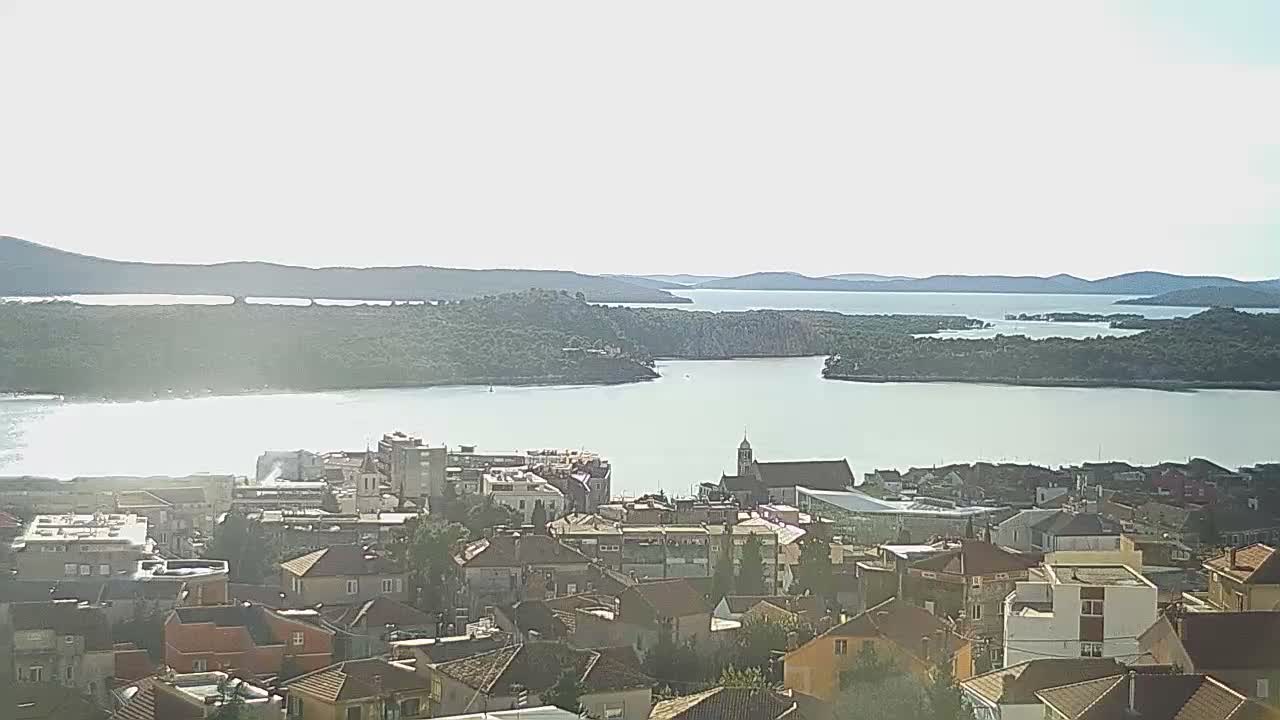 Šibenik City & Adriatic Dalmatia Coast Skyline Live Cam - Sibenik, Šibenik-Knin, Dalmatia, Croatia