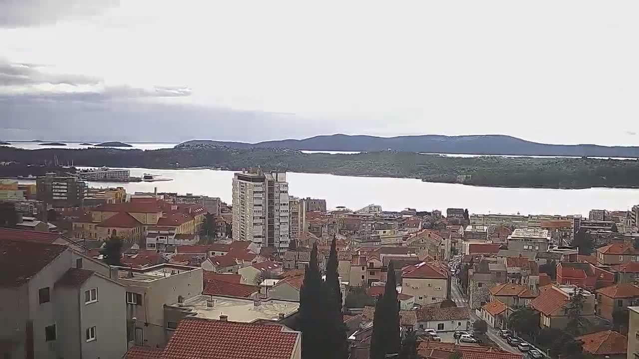 Šibenik City & Adriatic Dalmatia Coast Skyline Live Cam - Sibenik, Šibenik-Knin, Dalmatia, Croatia