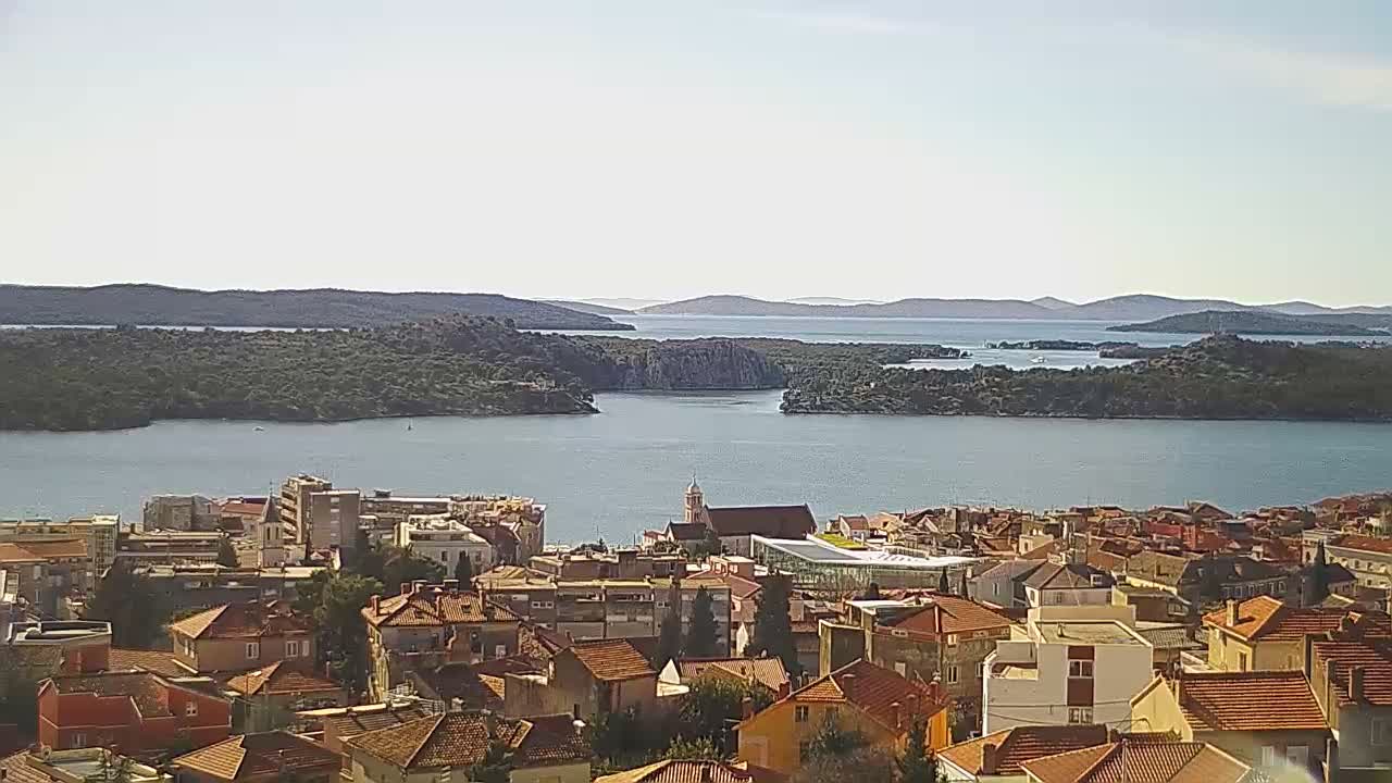 Šibenik City & Adriatic Dalmatia Coast Skyline Live Cam - Sibenik, Šibenik-Knin, Dalmatia, Croatia