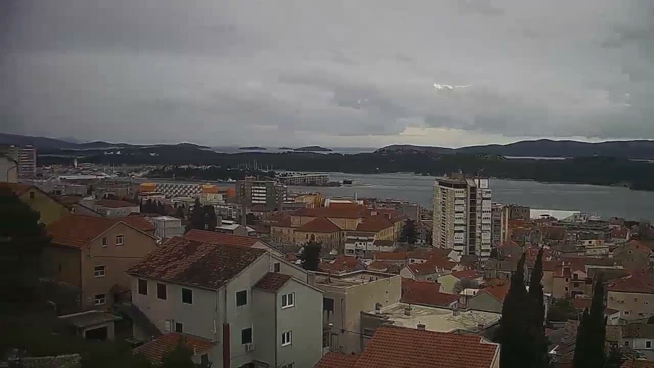 Šibenik City & Adriatic Dalmatia Coast Skyline Live Cam - Sibenik, Šibenik-Knin, Dalmatia, Croatia