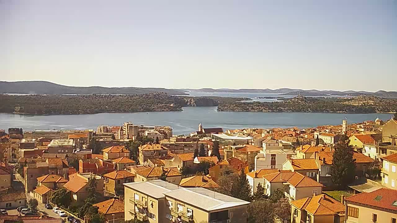 Šibenik City & Adriatic Dalmatia Coast Skyline Live Cam - Sibenik, Šibenik-Knin, Dalmatia, Croatia
