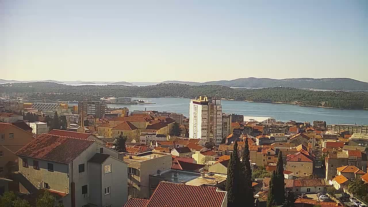 Šibenik City & Adriatic Dalmatia Coast Skyline Live Cam - Sibenik, Šibenik-Knin, Dalmatia, Croatia