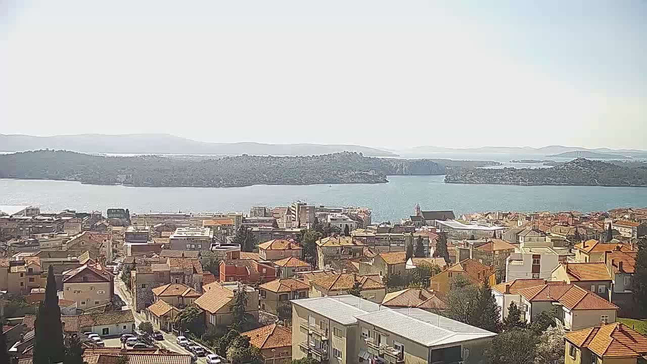 Šibenik City & Adriatic Dalmatia Coast Skyline Live Cam - Sibenik, Šibenik-Knin, Dalmatia, Croatia