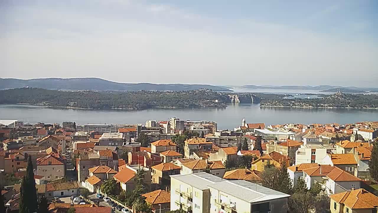 Šibenik City & Adriatic Dalmatia Coast Skyline Live Cam - Sibenik, Šibenik-Knin, Dalmatia, Croatia