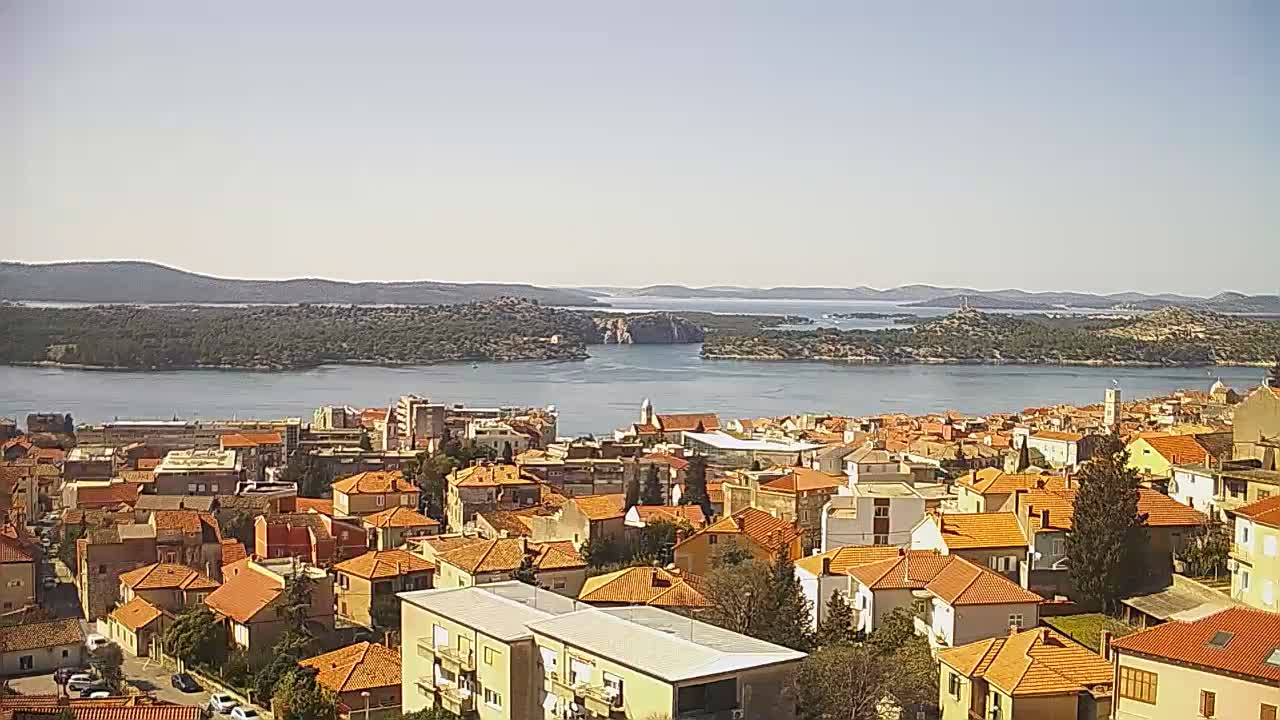 Šibenik City & Adriatic Dalmatia Coast Skyline Live Cam - Sibenik, Šibenik-Knin, Dalmatia, Croatia