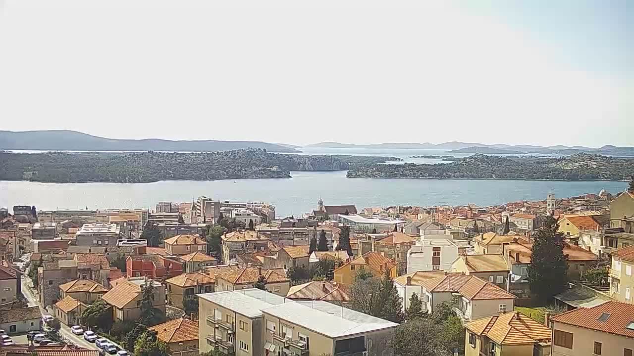Šibenik City & Adriatic Dalmatia Coast Skyline Live Cam - Sibenik, Šibenik-Knin, Dalmatia, Croatia