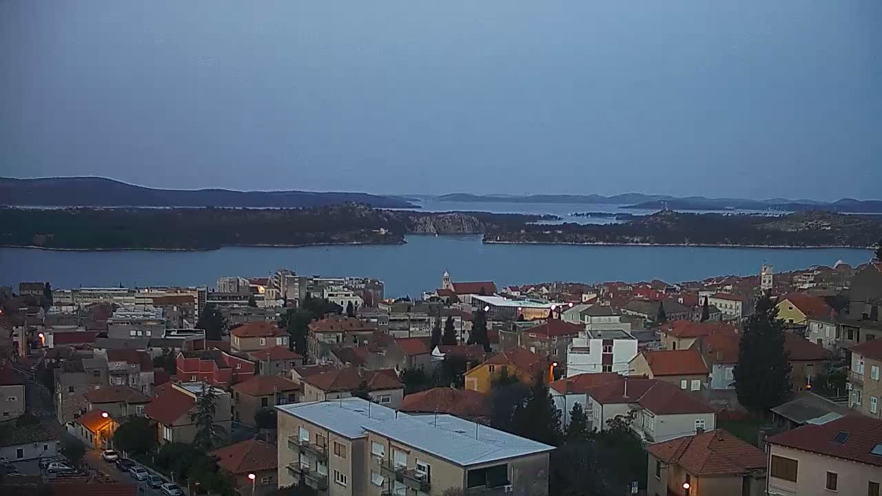Šibenik City & Adriatic Dalmatia Coast Skyline Live Cam - Sibenik, Šibenik-Knin, Dalmatia, Croatia