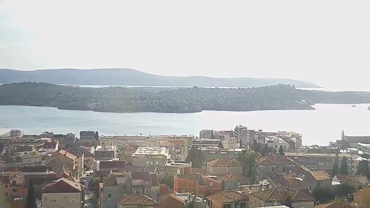 Šibenik City & Adriatic Dalmatia Coast Skyline Live Cam - Sibenik, Šibenik-Knin, Dalmatia, Croatia