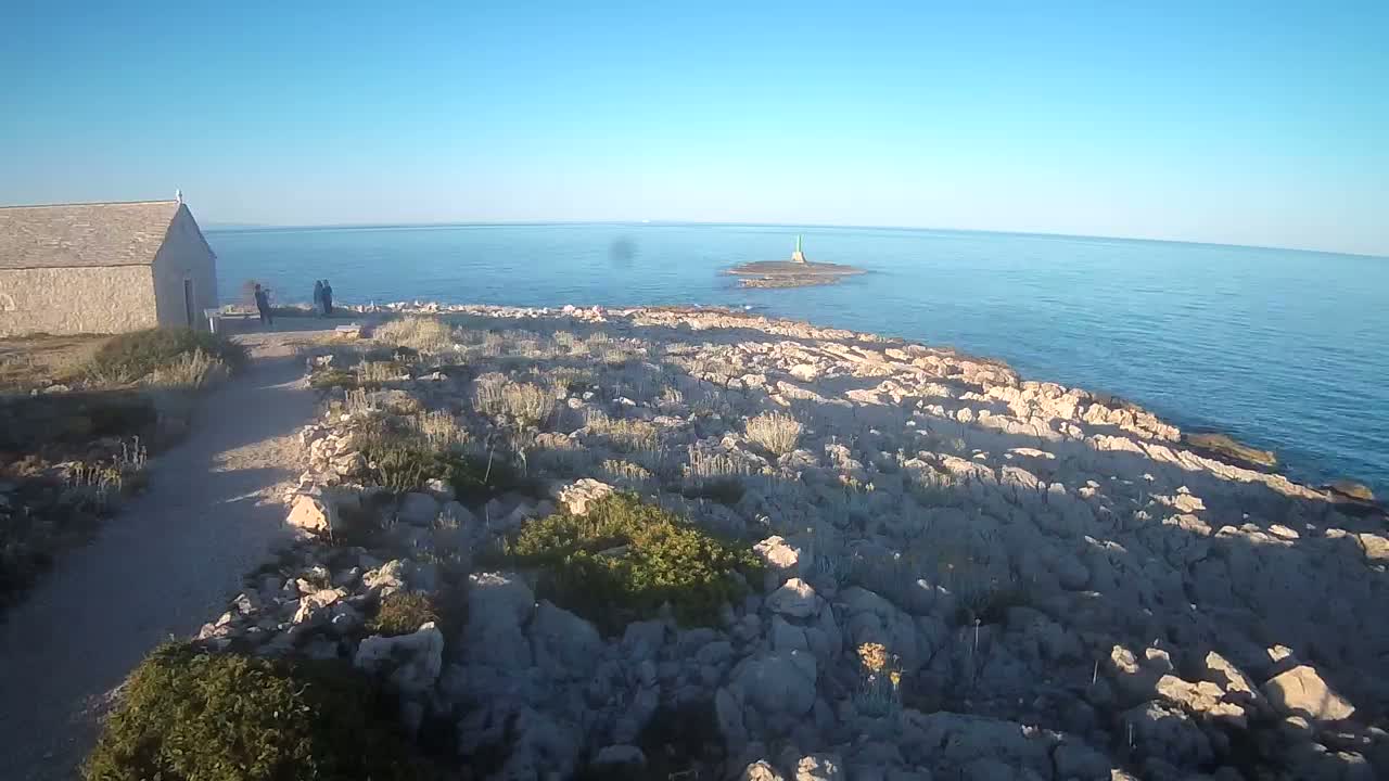 Punta Planka, Lighthouse - Crkva sv. Ivan (Church of St. John) & Adriatic Coast Live Cam - Punta Planka, Rogoznica, Rogoznica Opcina, Šibenik-Knin, Croatia