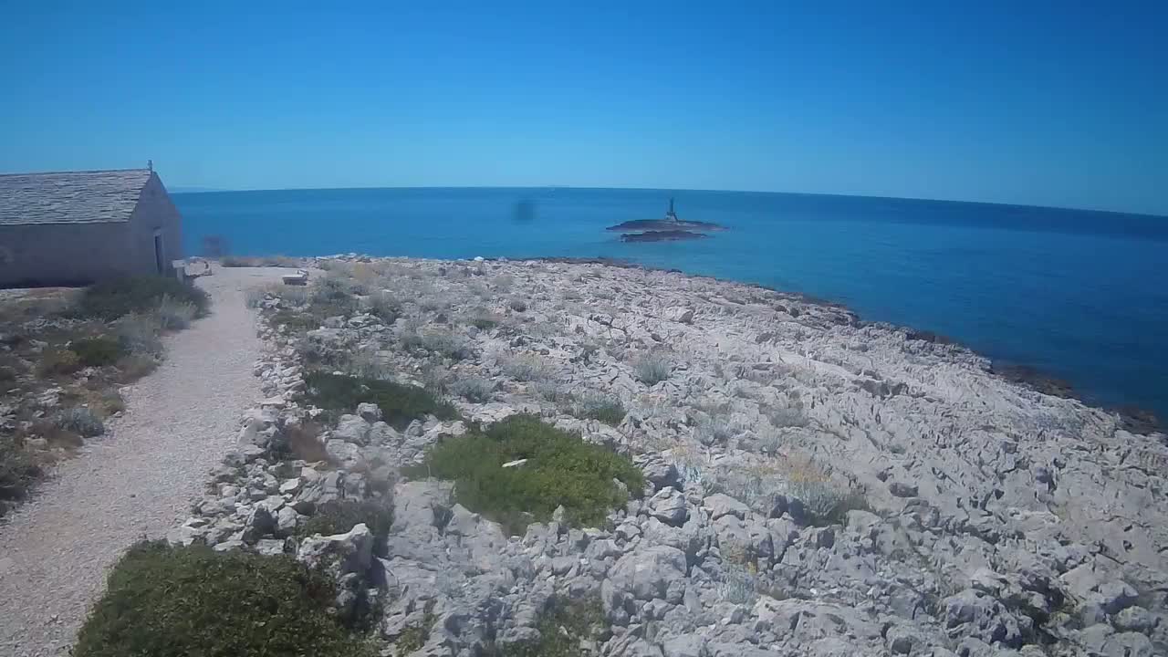 Punta Planka, Lighthouse - Crkva sv. Ivan (Church of St. John) & Adriatic Coast Live Cam - Punta Planka, Rogoznica, Rogoznica Opcina, Šibenik-Knin, Croatia