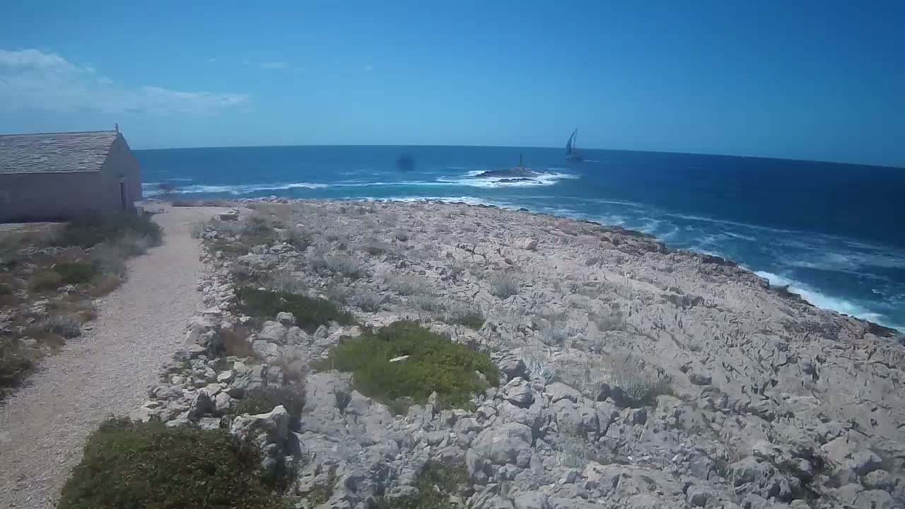 Punta Planka, Lighthouse - Crkva sv. Ivan (Church of St. John) & Adriatic Coast Live Cam - Punta Planka, Rogoznica, Rogoznica Opcina, Šibenik-Knin, Croatia