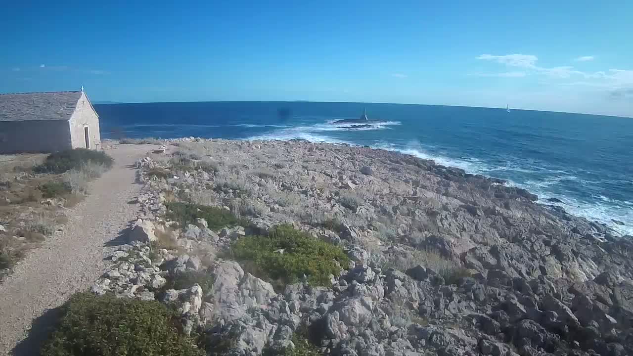 Punta Planka, Lighthouse - Crkva sv. Ivan (Church of St. John) & Adriatic Coast Live Cam - Punta Planka, Rogoznica, Rogoznica Opcina, Šibenik-Knin, Croatia