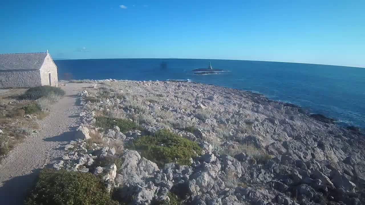 Punta Planka, Lighthouse - Crkva sv. Ivan (Church of St. John) & Adriatic Coast Live Cam - Punta Planka, Rogoznica, Rogoznica Opcina, Šibenik-Knin, Croatia