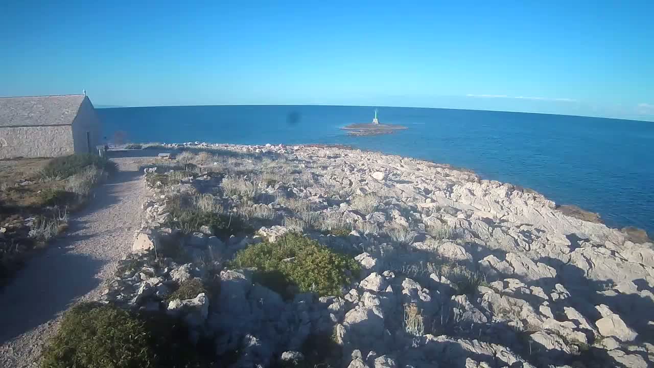 Punta Planka, Lighthouse - Crkva sv. Ivan (Church of St. John) & Adriatic Coast Live Cam - Punta Planka, Rogoznica, Rogoznica Opcina, Šibenik-Knin, Croatia
