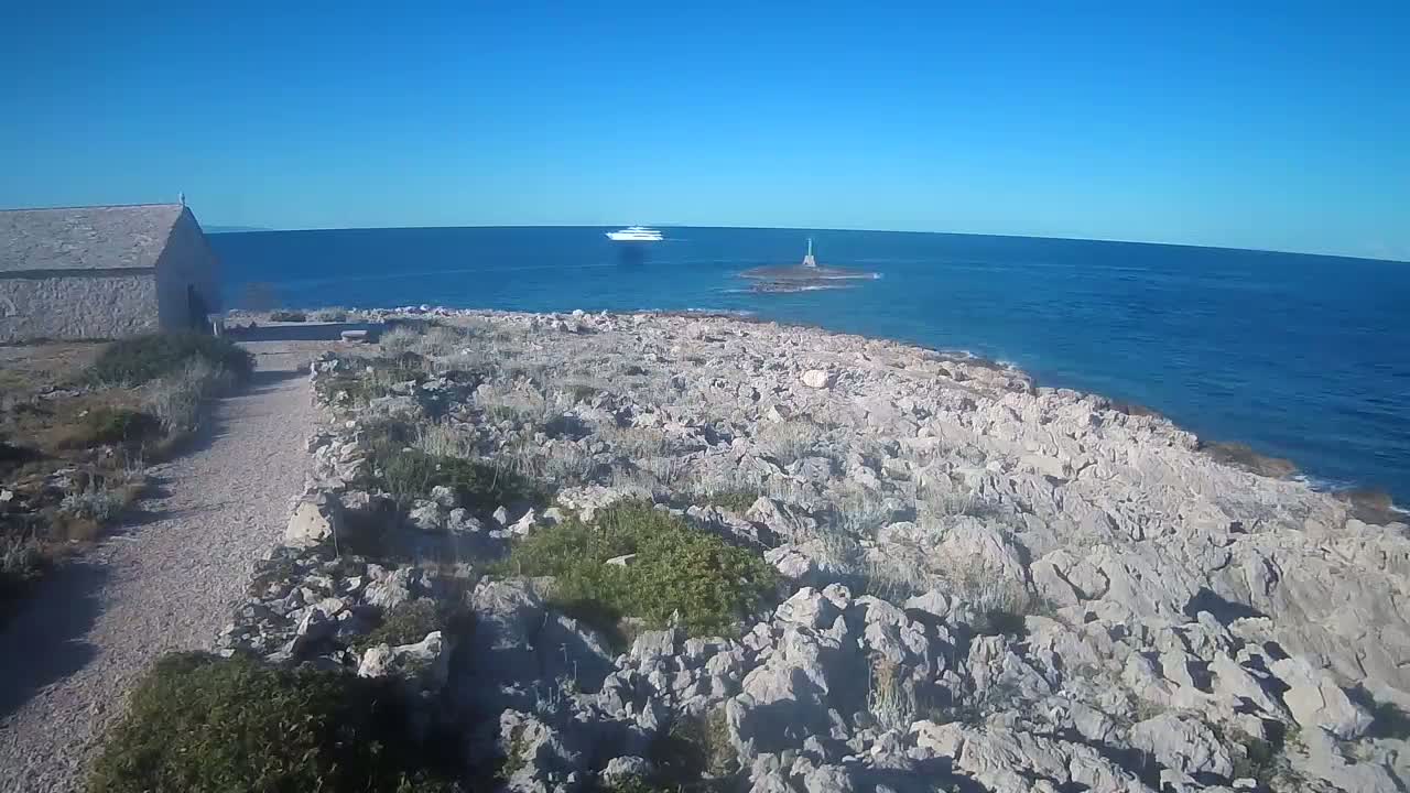 Punta Planka, Lighthouse - Crkva sv. Ivan (Church of St. John) & Adriatic Coast Live Cam - Punta Planka, Rogoznica, Rogoznica Opcina, Šibenik-Knin, Croatia