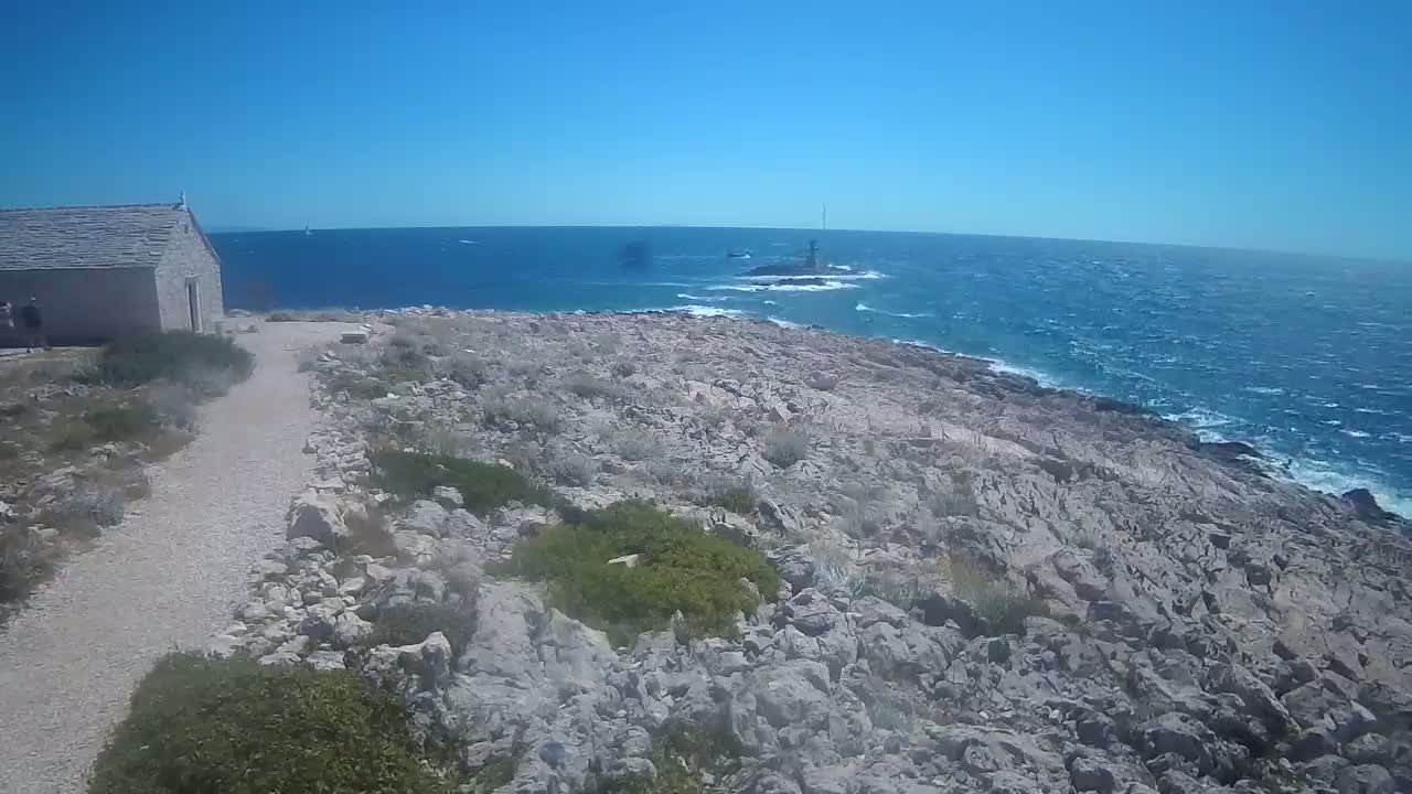 Punta Planka, Lighthouse - Crkva sv. Ivan (Church of St. John) & Adriatic Coast Live Cam - Punta Planka, Rogoznica, Rogoznica Opcina, Šibenik-Knin, Croatia