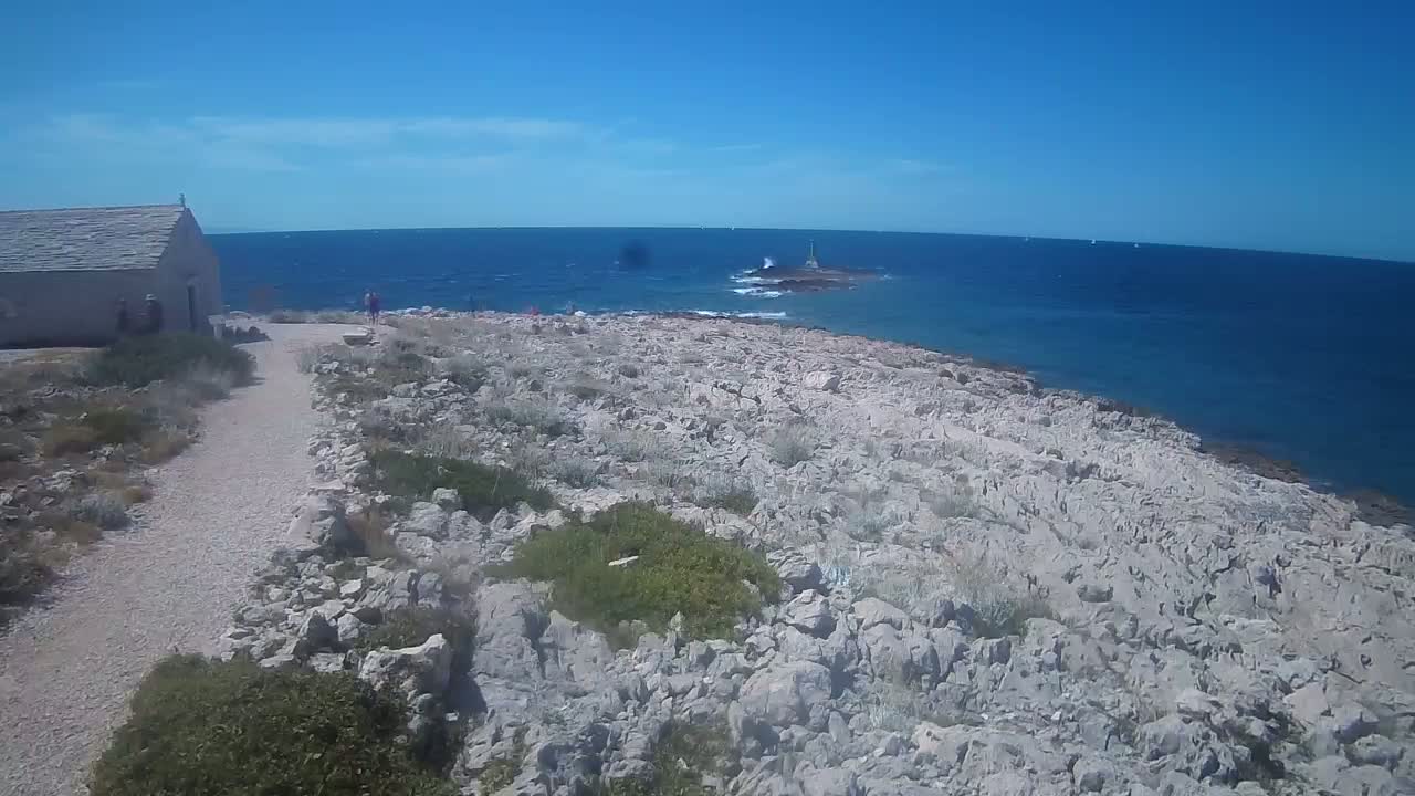 Punta Planka, Lighthouse - Crkva sv. Ivan (Church of St. John) & Adriatic Coast Live Cam - Punta Planka, Rogoznica, Rogoznica Opcina, Šibenik-Knin, Croatia