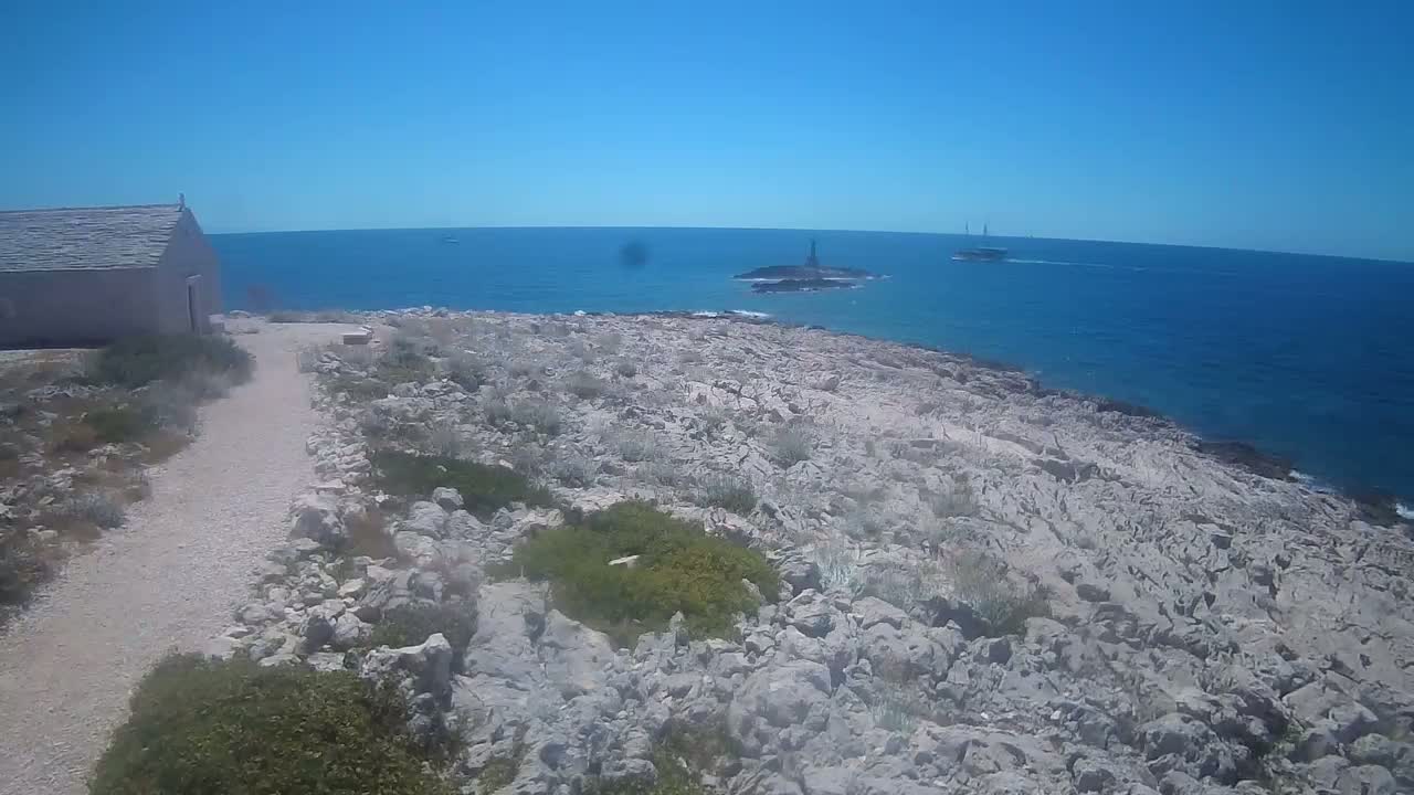 Punta Planka, Lighthouse - Crkva sv. Ivan (Church of St. John) & Adriatic Coast Live Cam - Punta Planka, Rogoznica, Rogoznica Opcina, Šibenik-Knin, Croatia