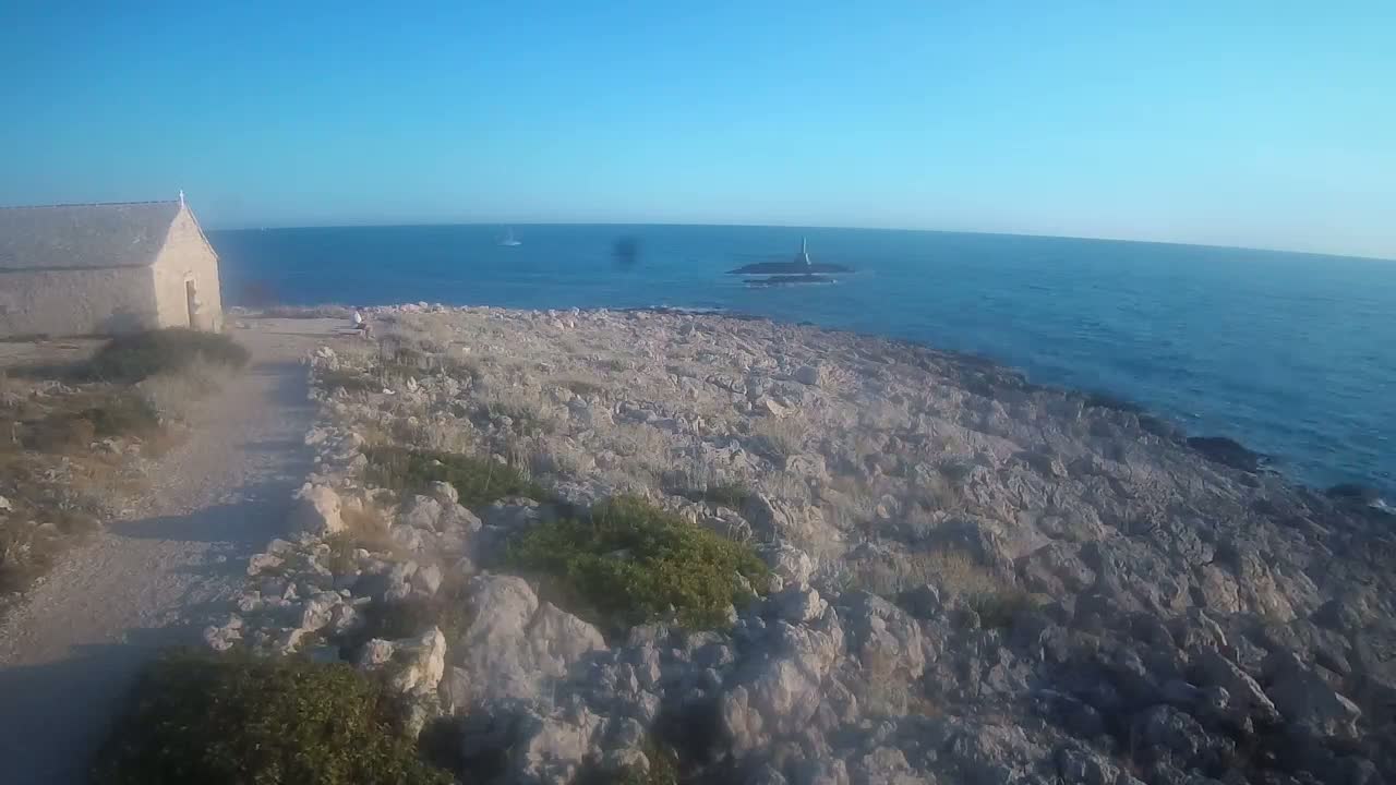 Punta Planka, Lighthouse - Crkva sv. Ivan (Church of St. John) & Adriatic Coast Live Cam - Punta Planka, Rogoznica, Rogoznica Opcina, Šibenik-Knin, Croatia