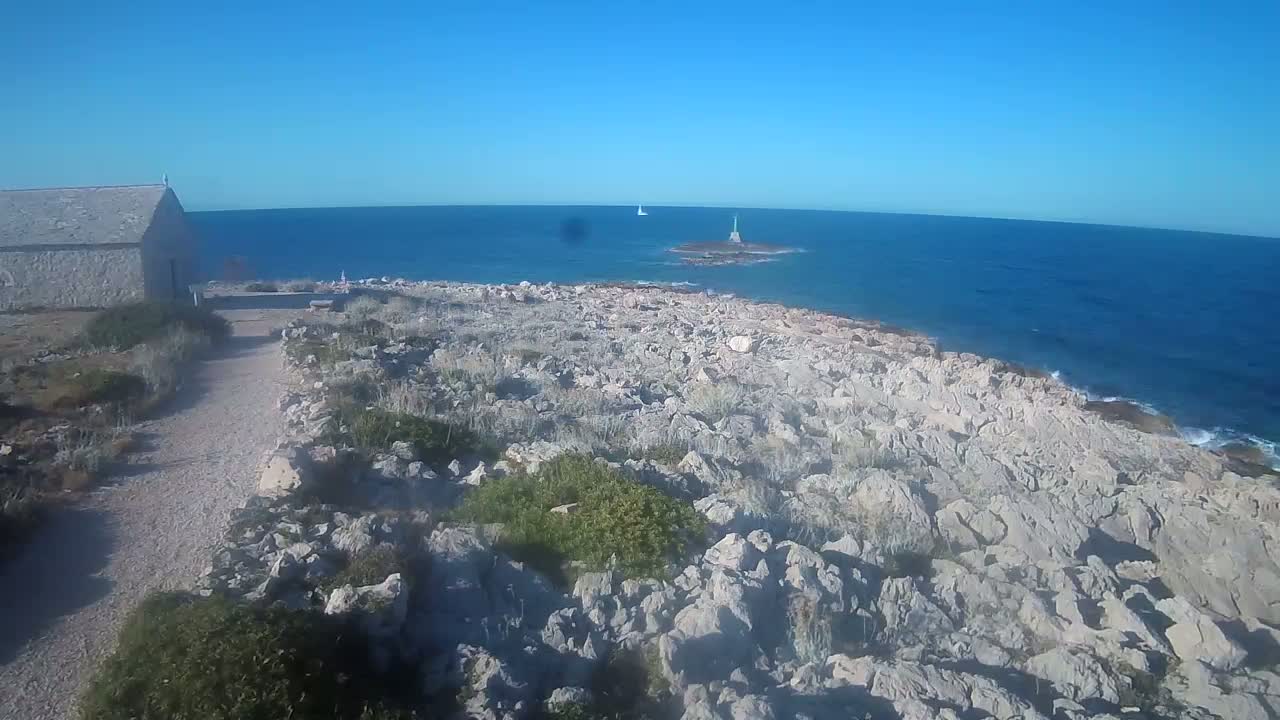 Punta Planka, Lighthouse - Crkva sv. Ivan (Church of St. John) & Adriatic Coast Live Cam - Punta Planka, Rogoznica, Rogoznica Opcina, Šibenik-Knin, Croatia