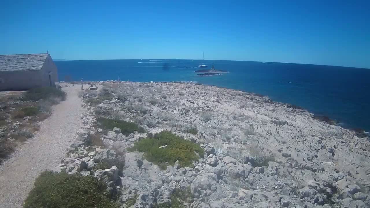 Punta Planka, Lighthouse - Crkva sv. Ivan (Church of St. John) & Adriatic Coast Live Cam - Punta Planka, Rogoznica, Rogoznica Opcina, Šibenik-Knin, Croatia
