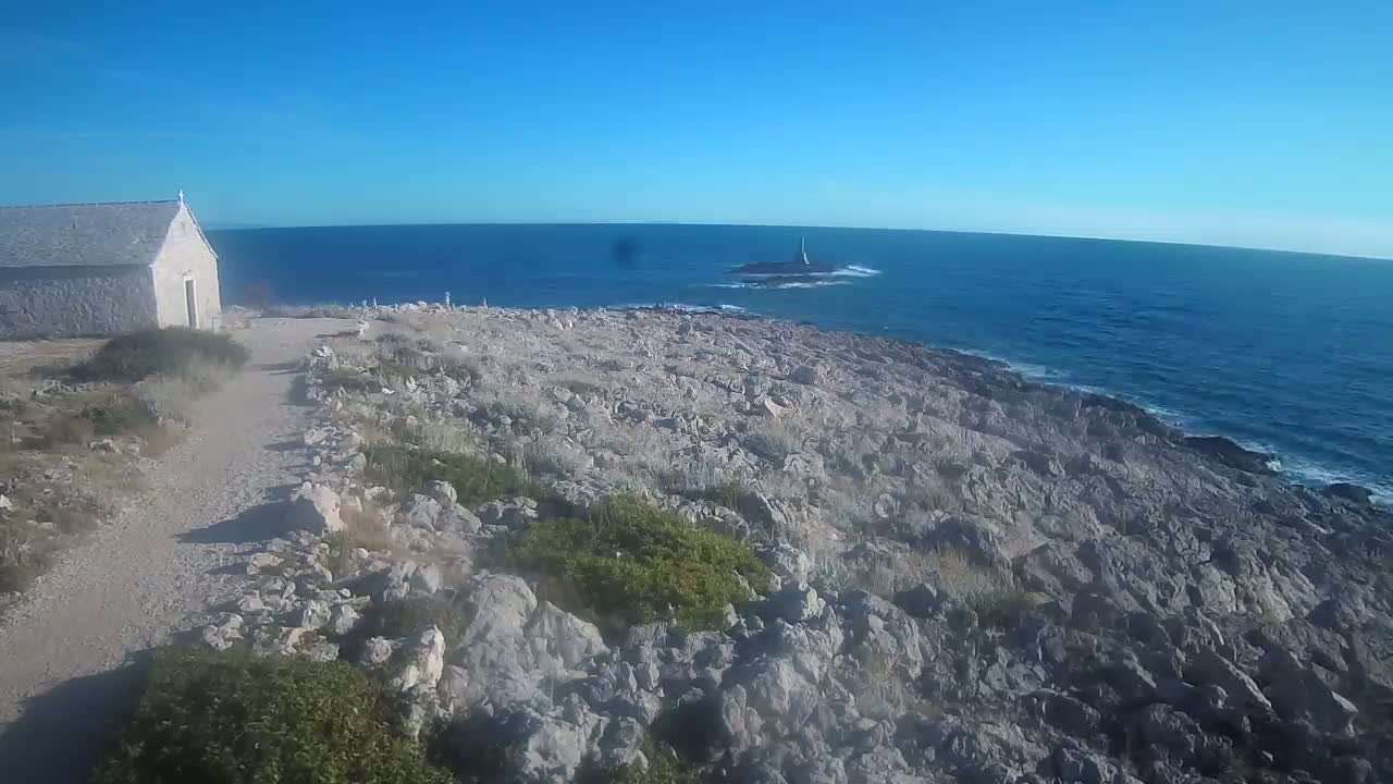 Punta Planka, Lighthouse - Crkva sv. Ivan (Church of St. John) & Adriatic Coast Live Cam - Punta Planka, Rogoznica, Rogoznica Opcina, Šibenik-Knin, Croatia