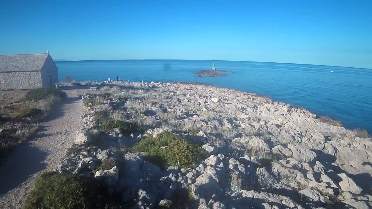 Punta Planka, Lighthouse - Crkva sv. Ivan (Church of St. John) & Adriatic Coast Live Cam - Punta Planka, Rogoznica, Rogoznica Opcina, Šibenik-Knin, Croatia